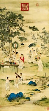 Lang shining watch painting antique Chinese Oil Paintings